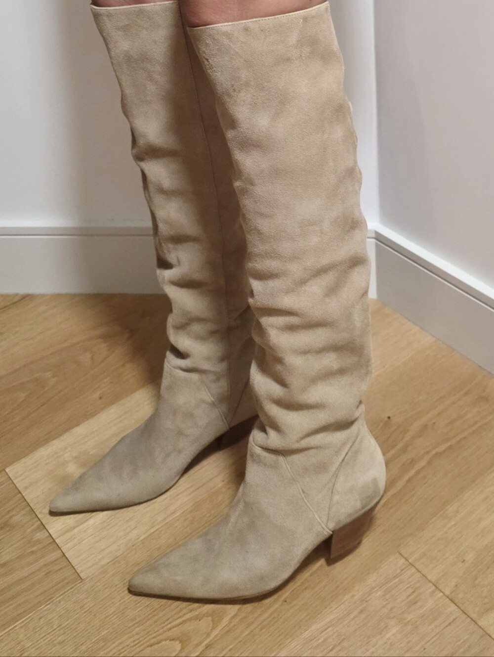 Nine West Tan Over-the-Knee Pointed Toe Suede Boots Size 6.5